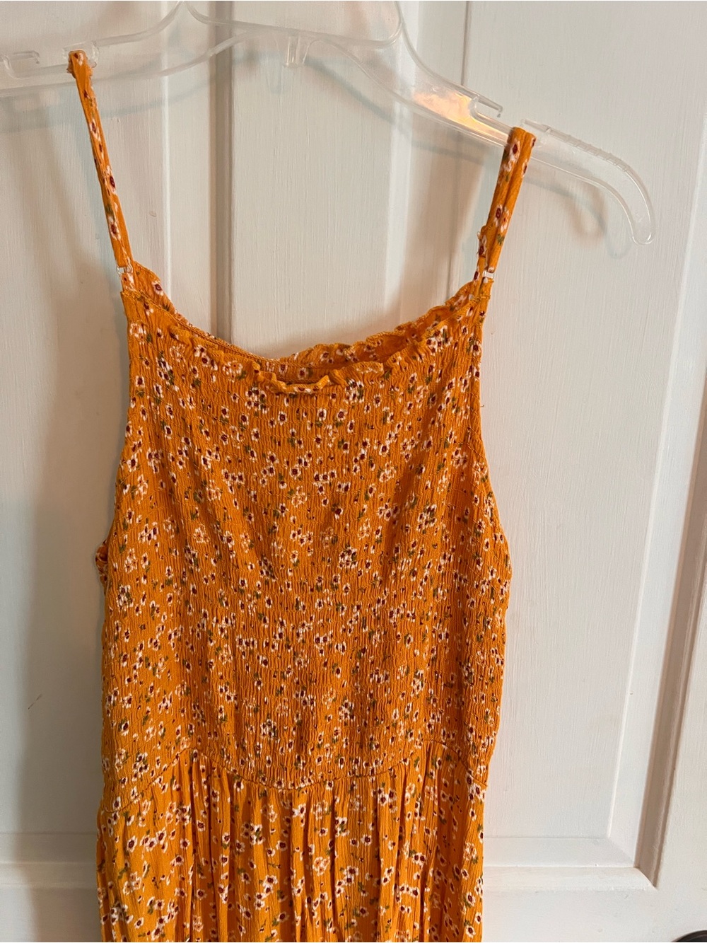 Women's Spaghetti-Strap Maxi Dress in Mustard Floral cottagecore M - Picture 5 of 8